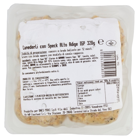 Canederli con Speck Alto Adige IGP il Viaggiator Goloso
